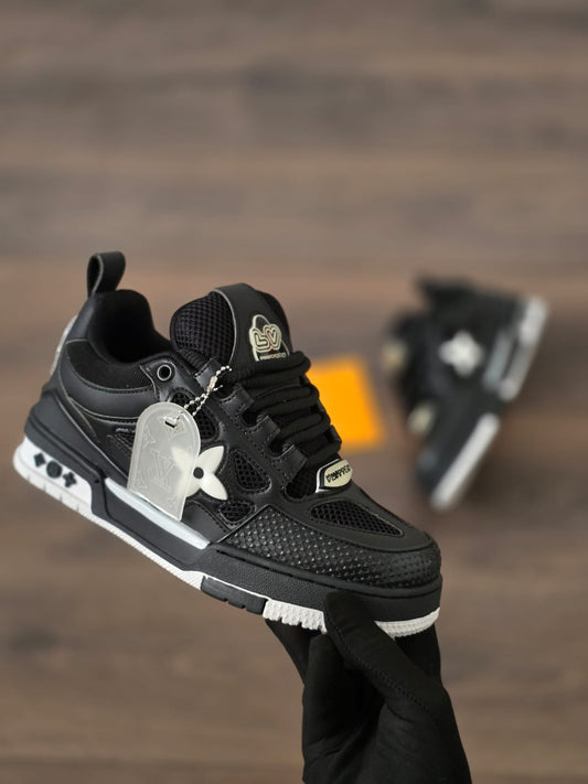 Zapatillas lv skate negra suela blanca