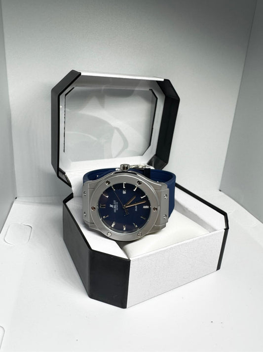 RELOJ HUBLOT azul y gris