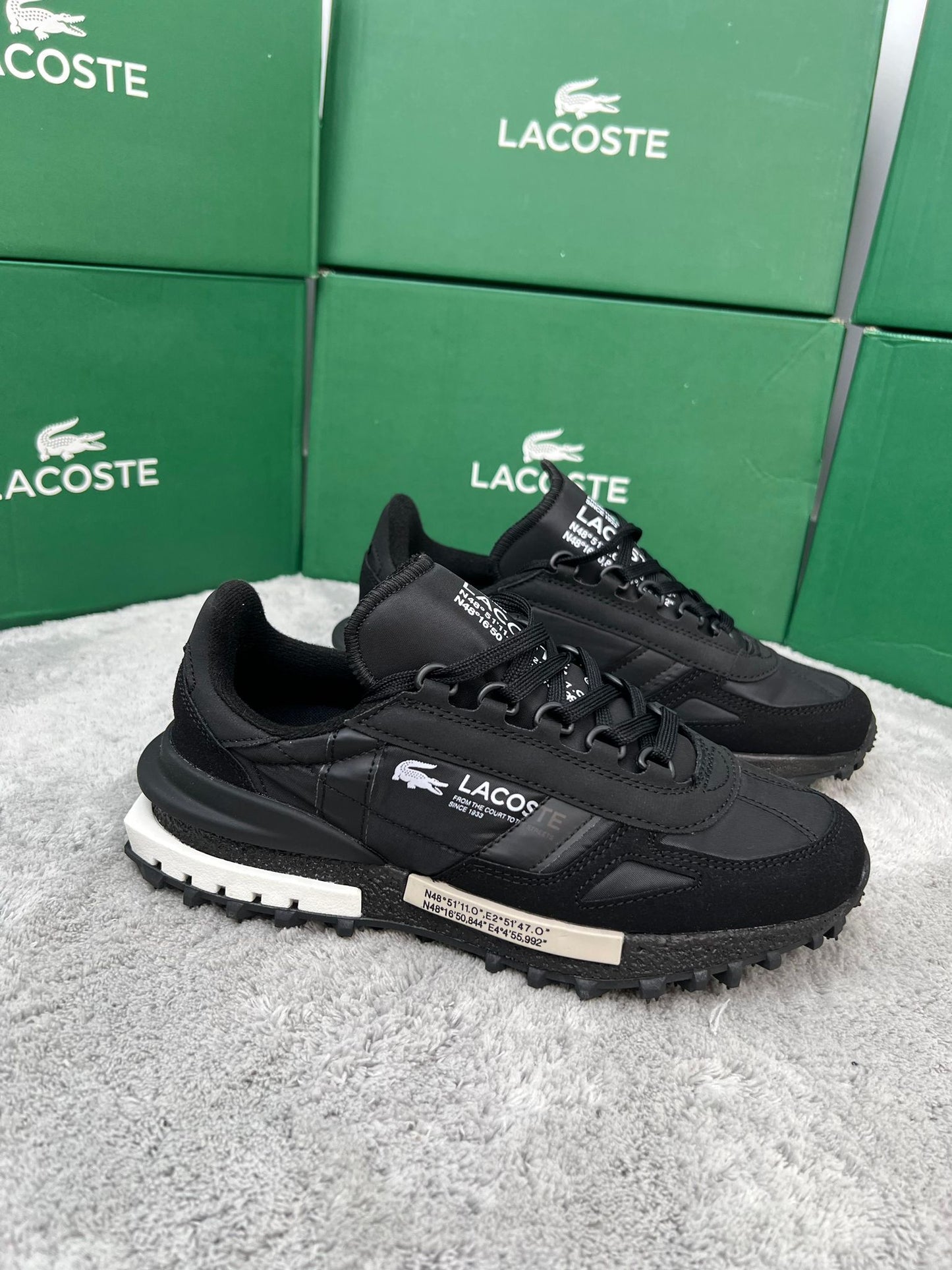 Zapatillas Lacoste Elite Active negra logo blanco
