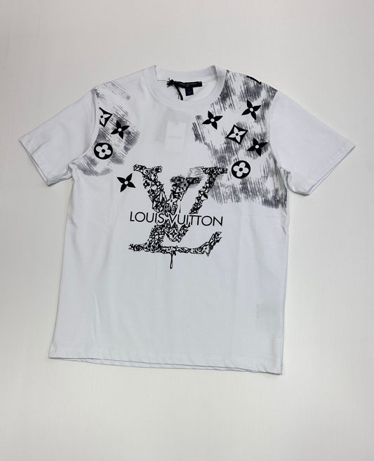 Camiseta LV blanco logo negro