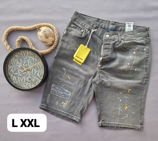 Pantalon corto gris DSQUARED2 detalles amarillos