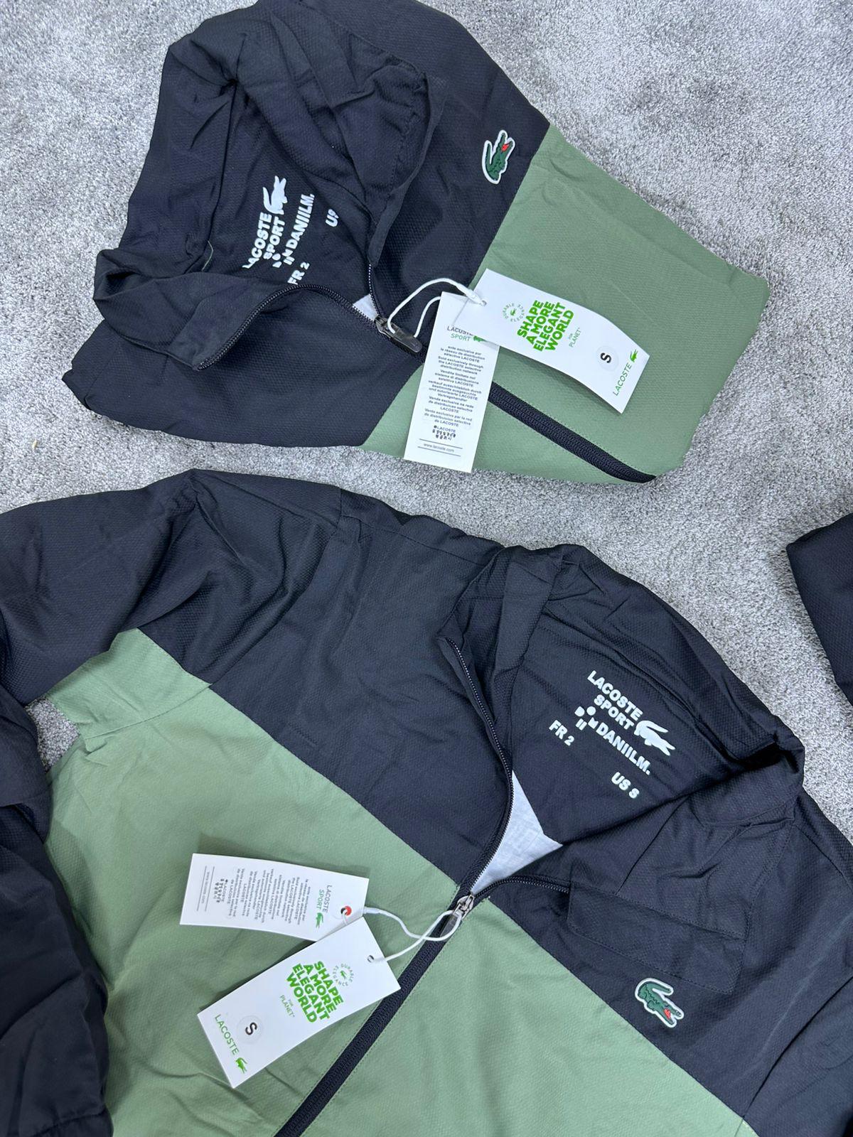 Chandal LACOSTE verde y negro logo verde