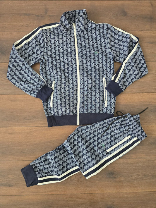 Chandals lacoste cremallera azul