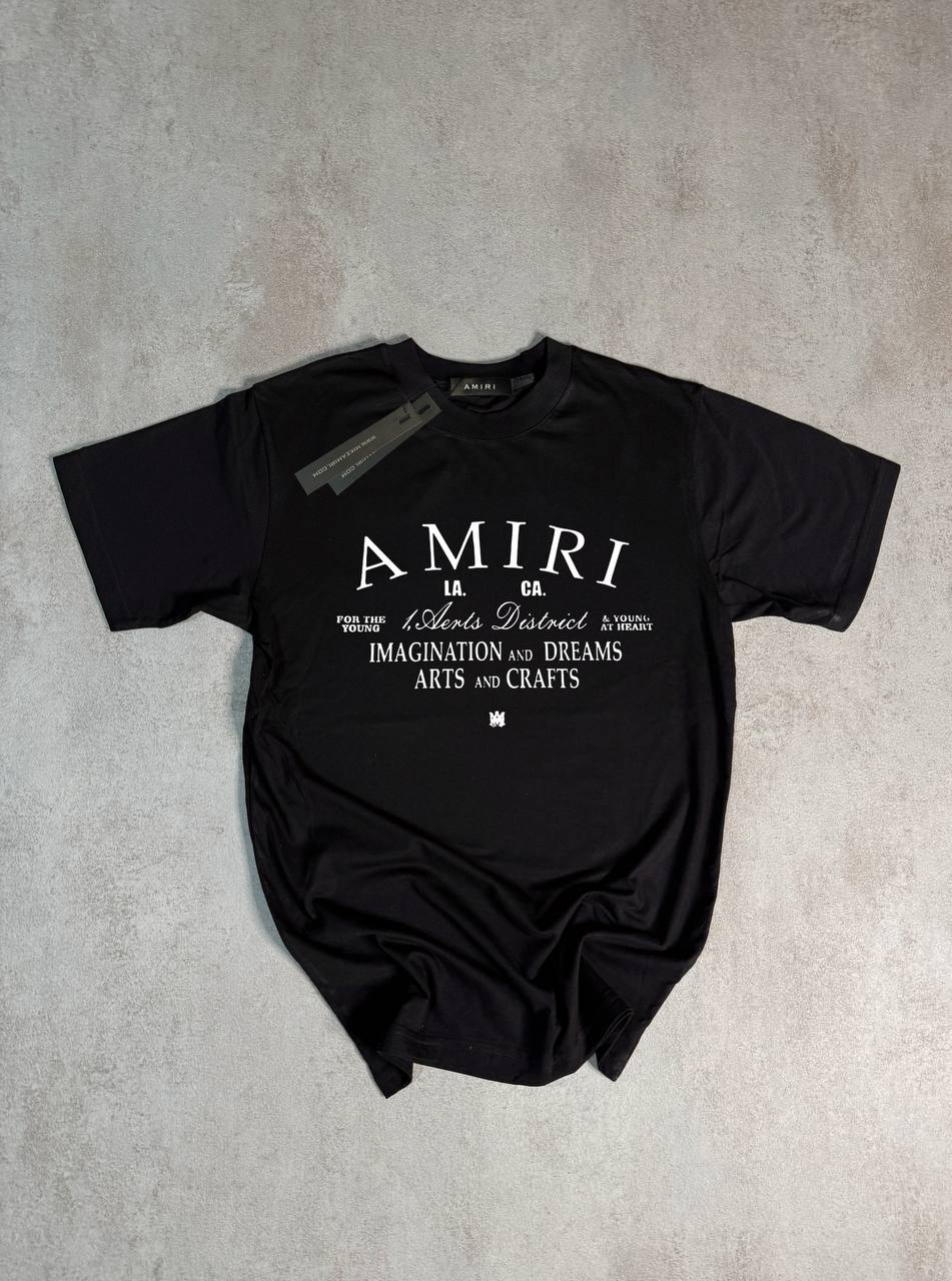 Camiseta Amiri negro logo blanco letras