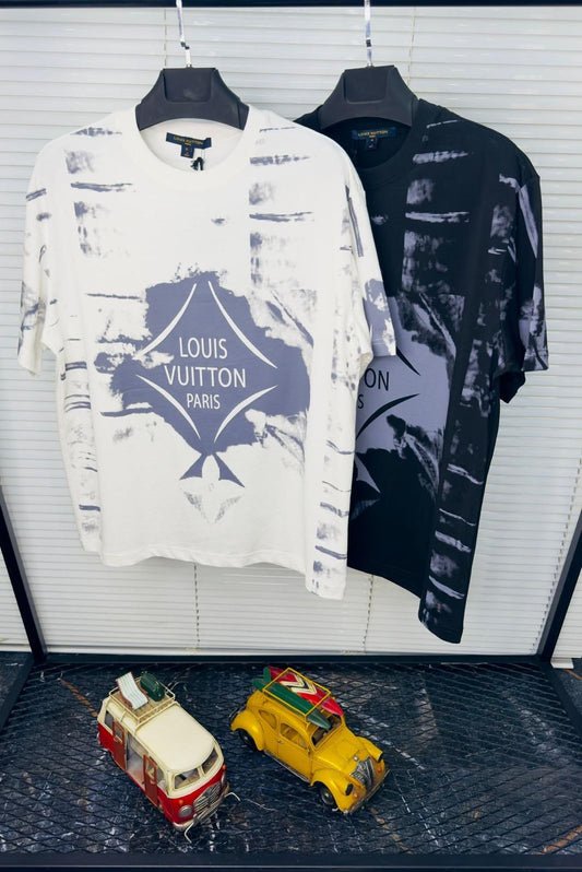 Camiseta LV blanco logo grande gris