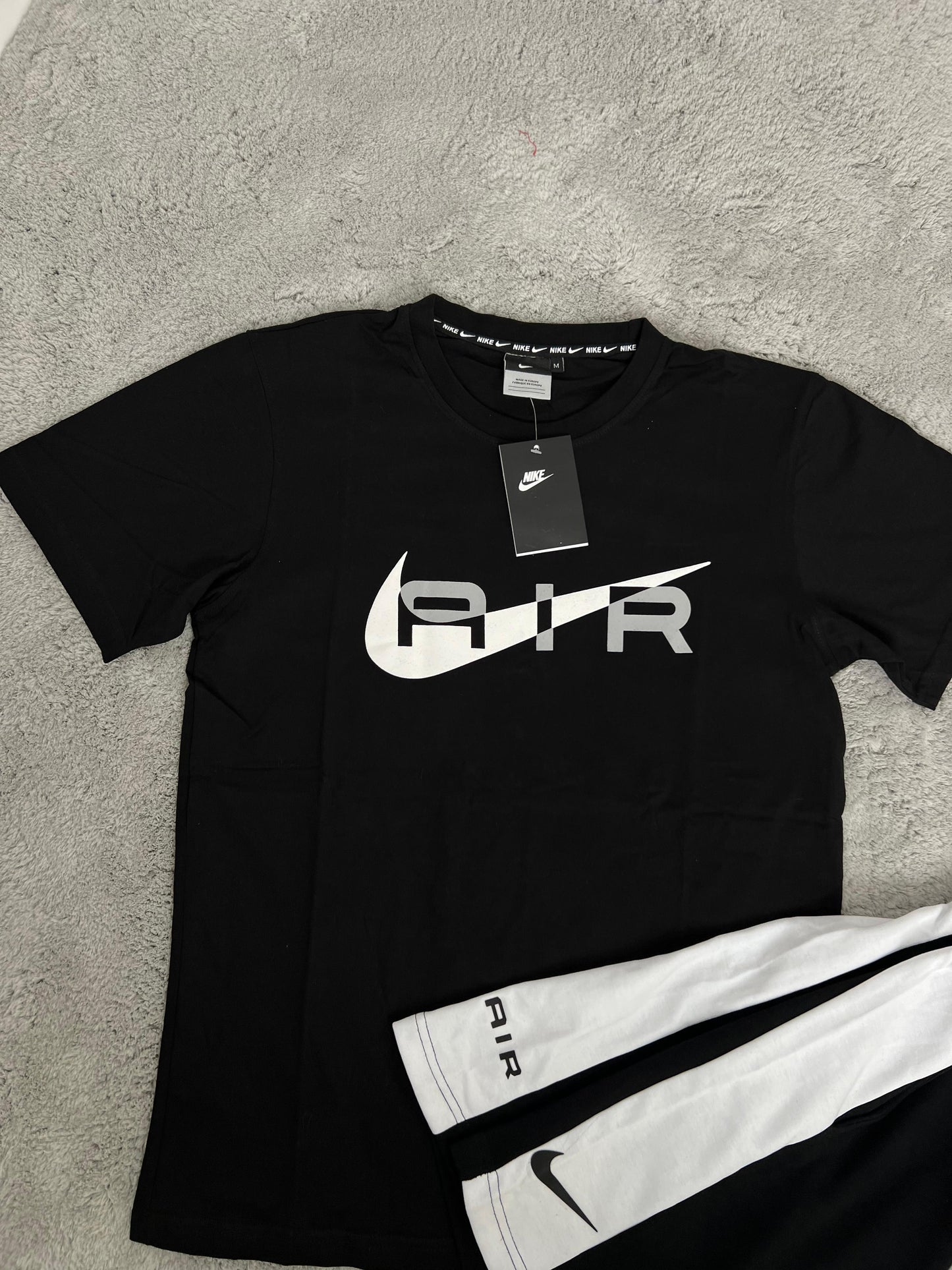 Conjunto corto nike negro y blanco