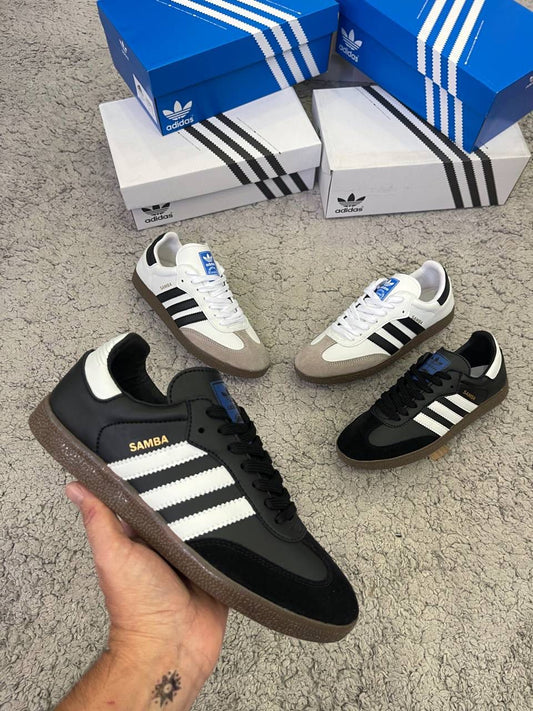 ADIDAS SAMBA NEGRA LOGO BLANCO