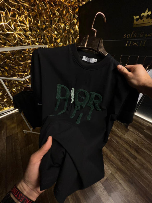 Camiseta Dior negra logo verde