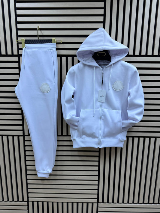 Chandal moncler blanco logo blanco