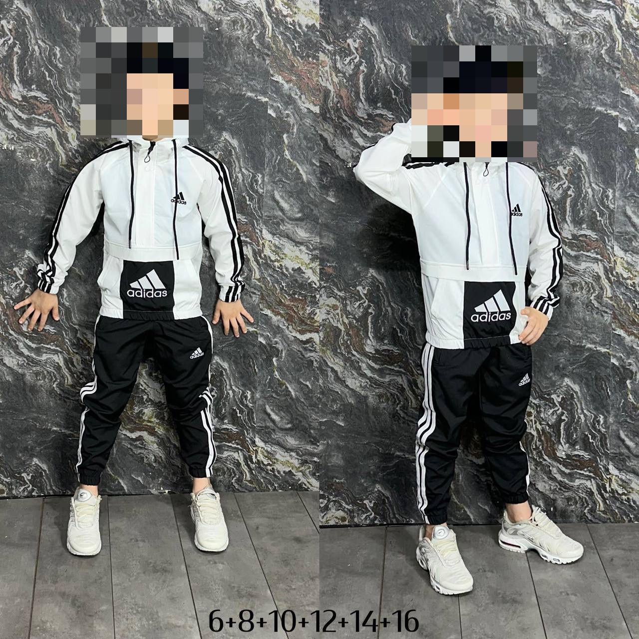 Chandal adidas blanco y negro niños