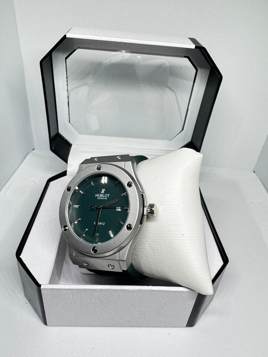 RELOJ HUBLOT gris y verde