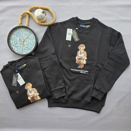 Sudadera ralph lauren negro logo blanco oso