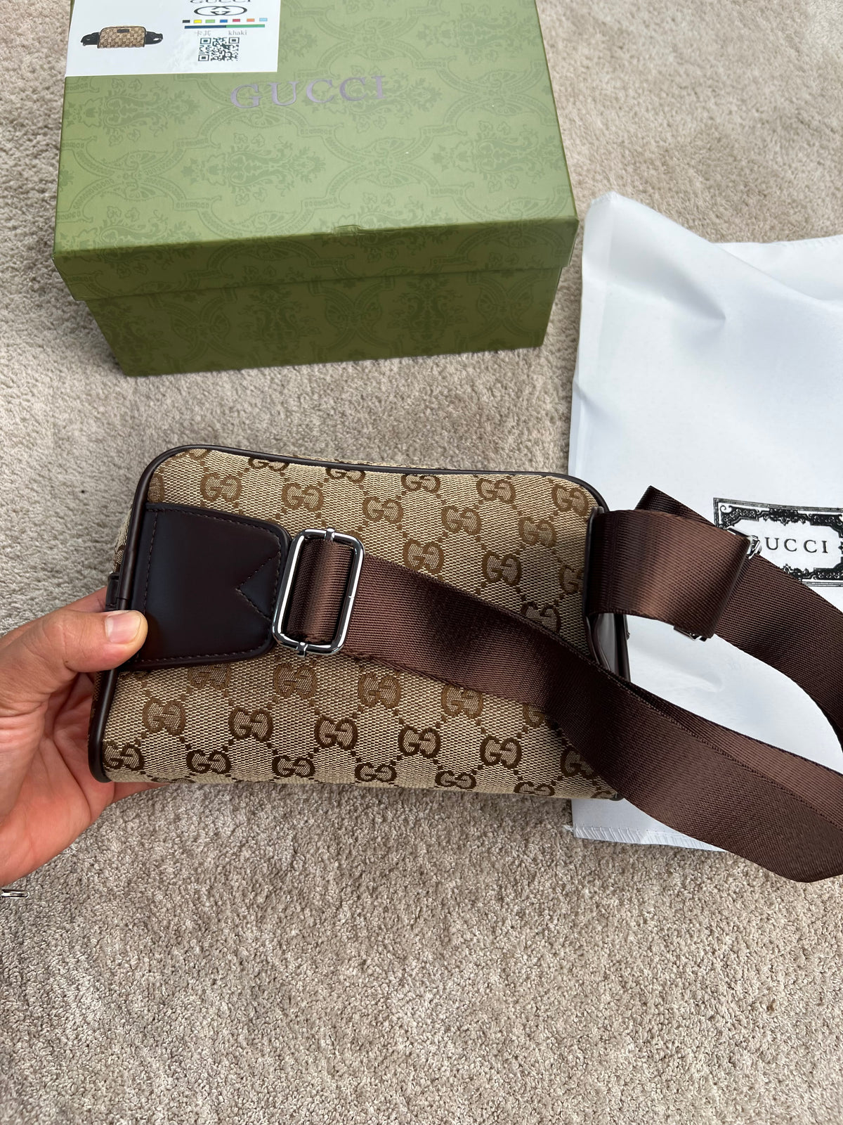 Bandolera Gucci marron logos logo marron