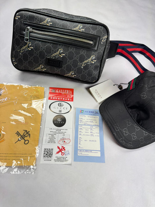 Pack Bolso de mano + gorra gucci negras
