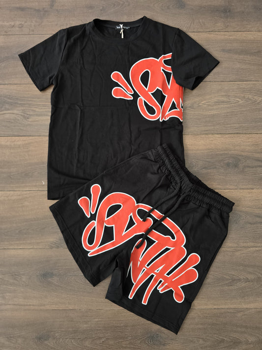 Conjunto verano syna negro rojo