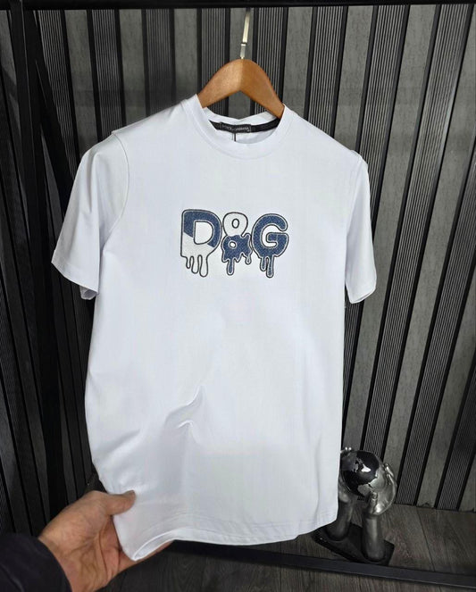 Camiseta D&G blanca logo gris