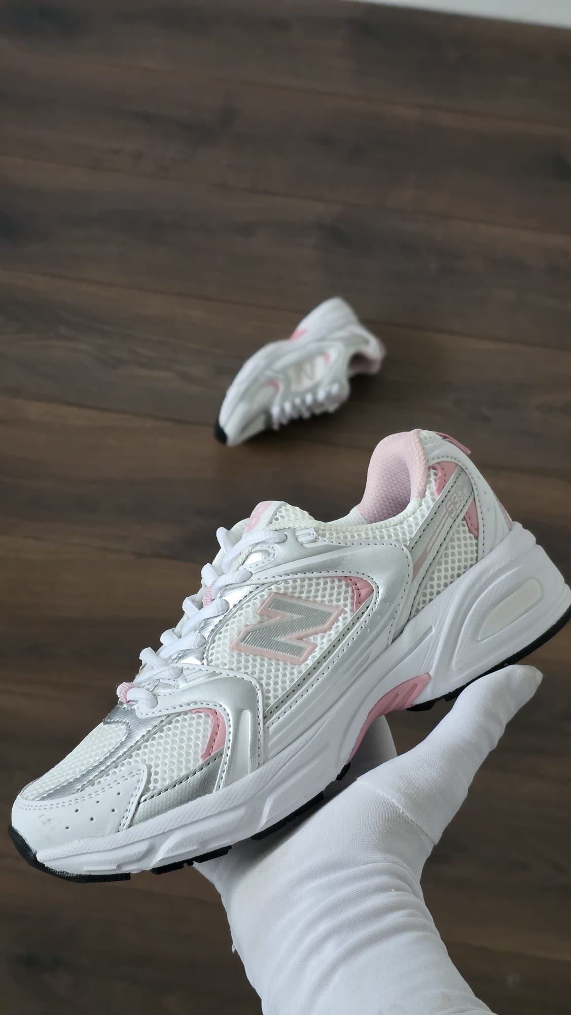 New balance 530 blanca rosa