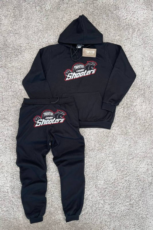 CHANDAL TRAPSTAR SHOOTERS NEGRO LOGO BLANCO DETALLES ROJOS