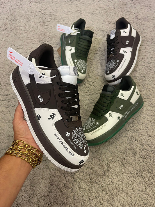 Air force CHROME HEARTS marrones y blancas