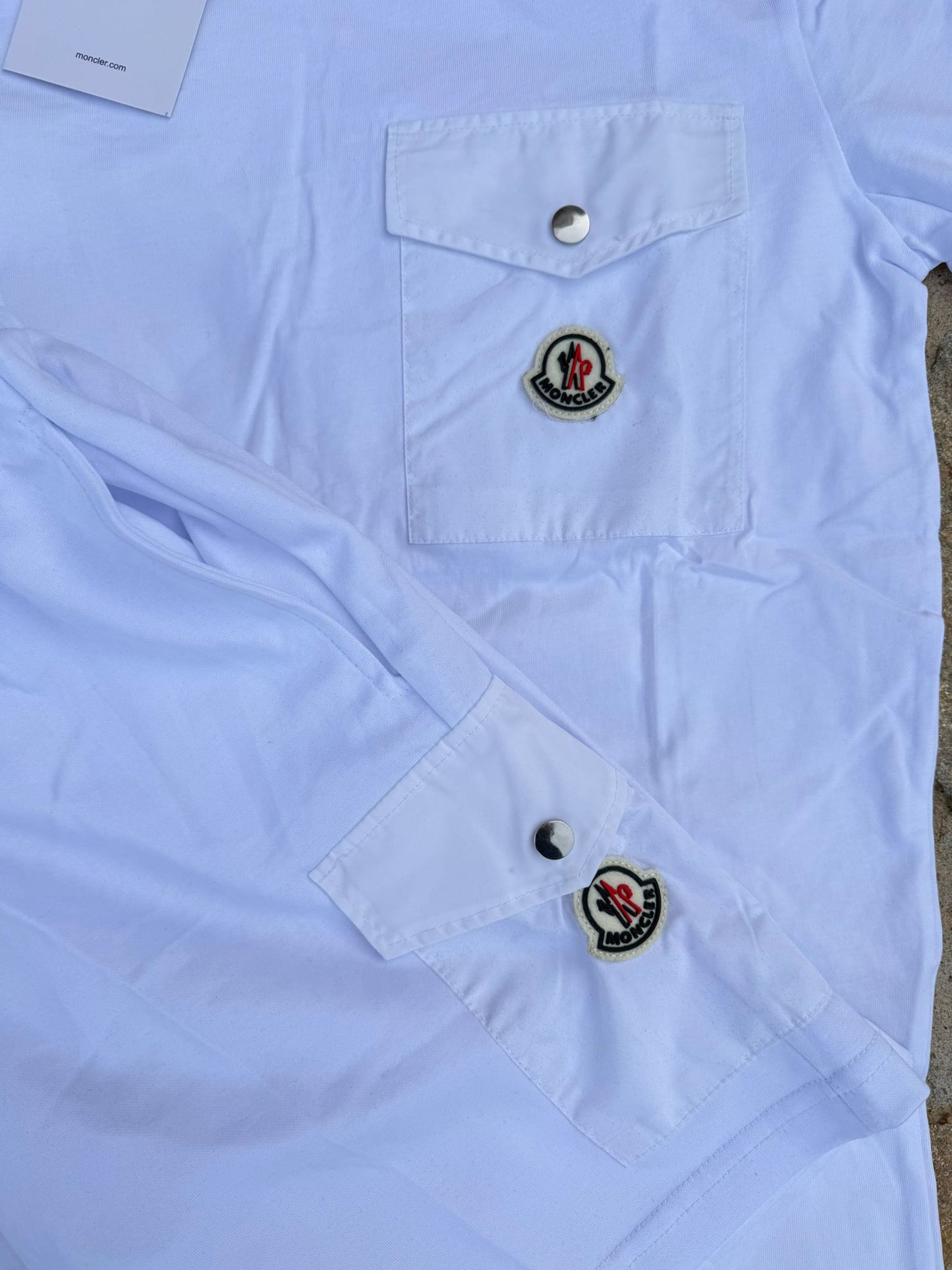 Conjunto corto moncler blanca bolsillo