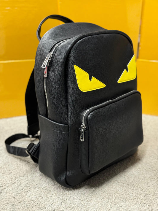 Mochila Fendi negro y amarillo