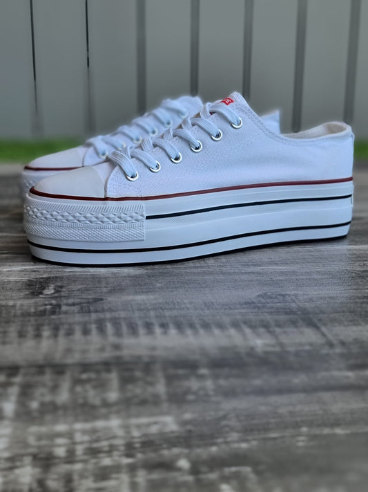 Convers triple blanca linea roja