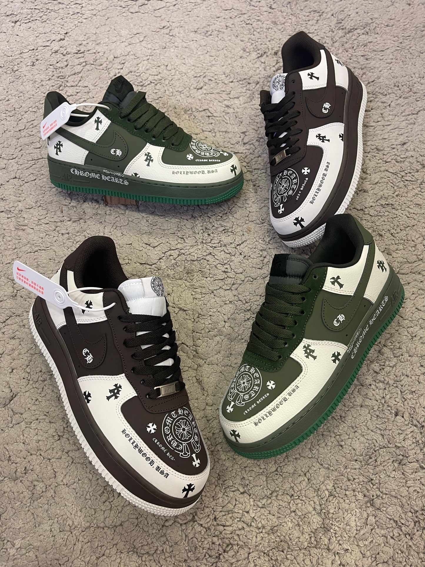 Air force CHROME HEARTS marrones y blancas