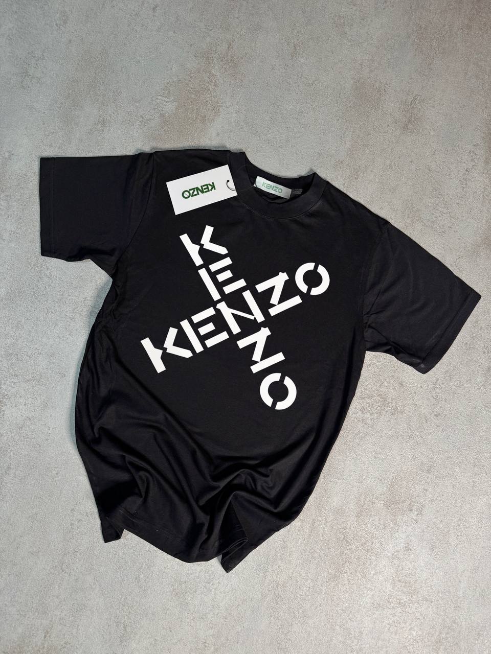 Camiseta Kenzo negro logo blanco doble