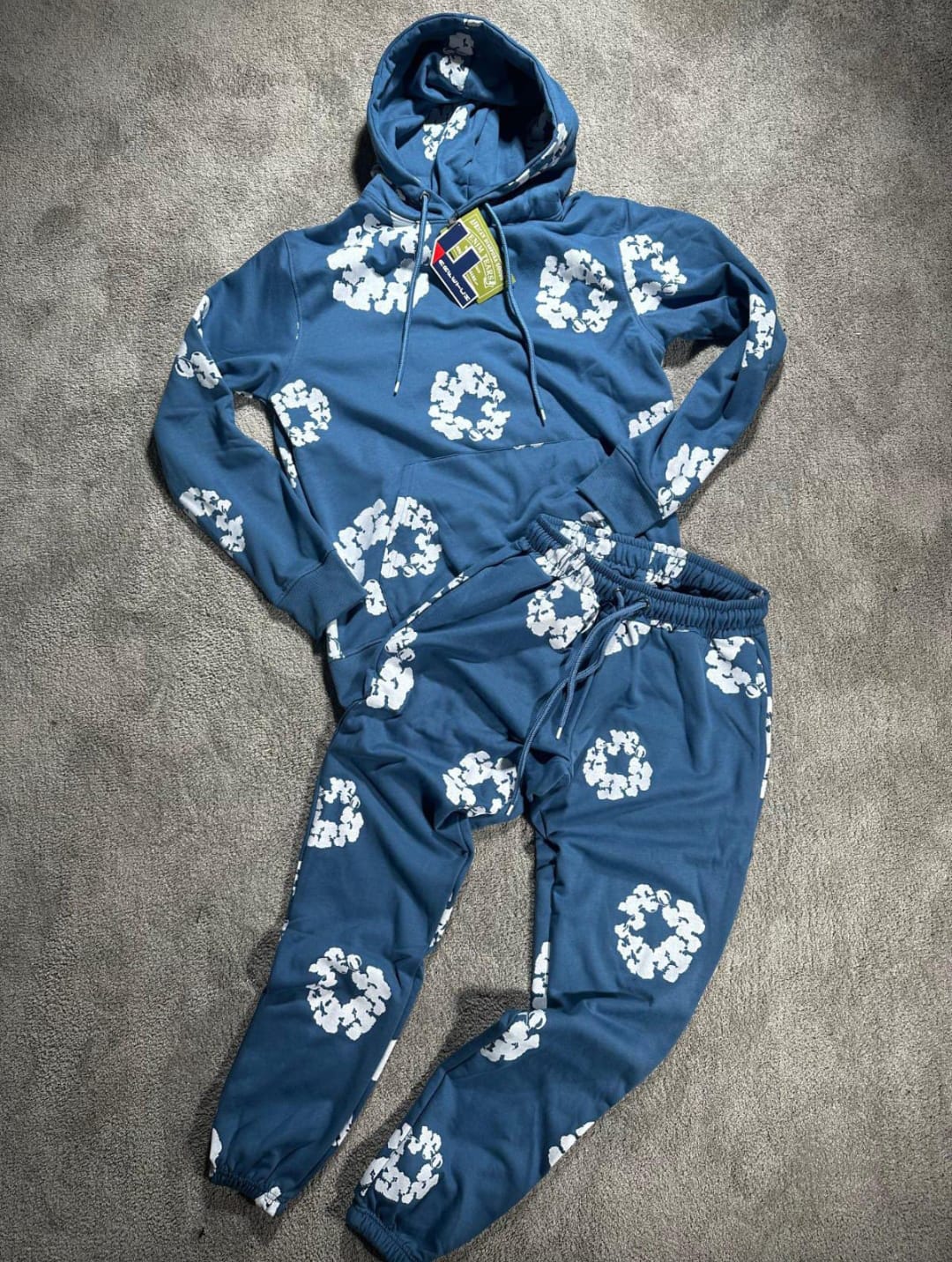 Chandal denim tears azul marino y blanco