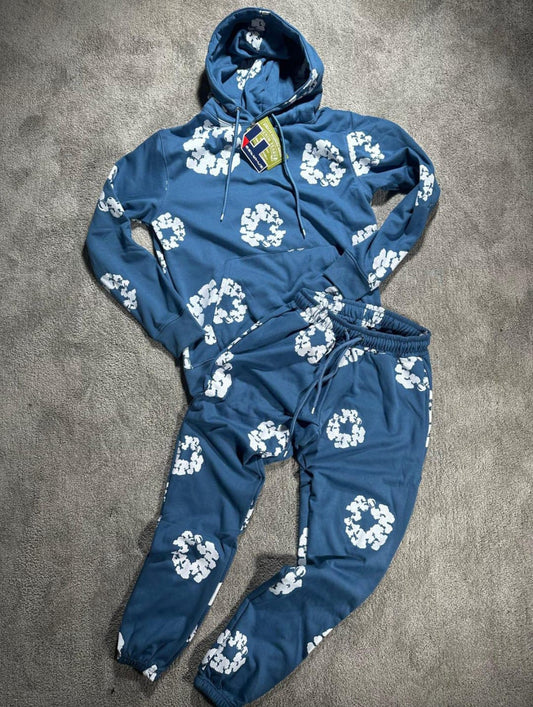 Chandal denim tears azul marino y blanco