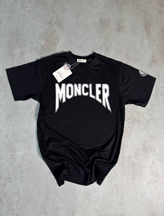 Camiseta Moncler negro logo grande blanco