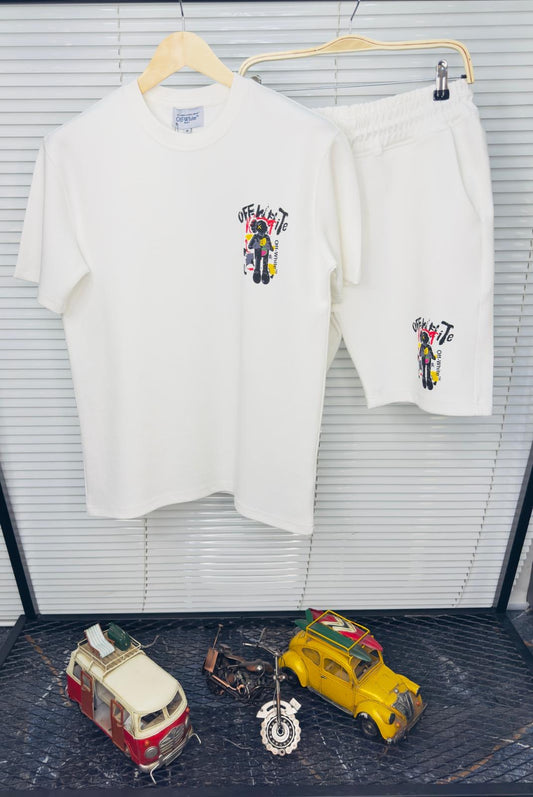 Conjunto OFF WHITE blanco detalles negros