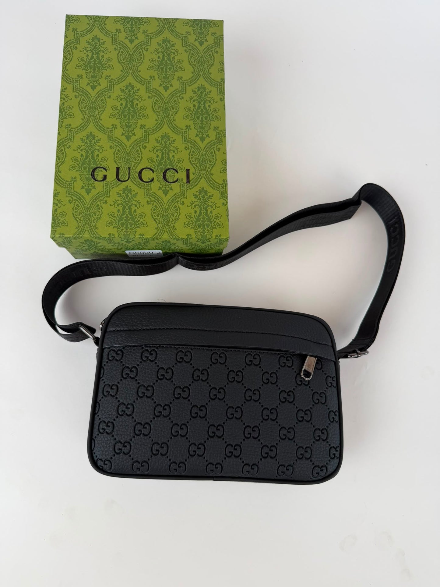 Bandolera Hombre Gucci negra logos