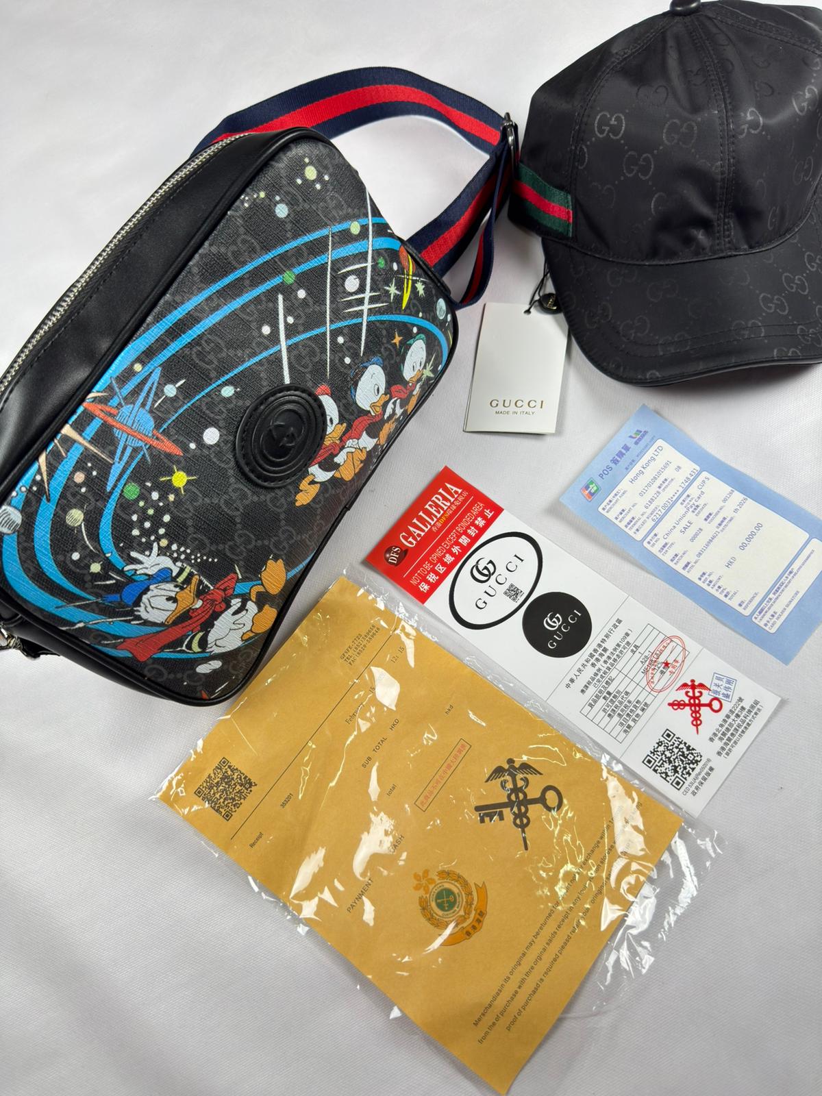 Pack Bolso de mano + gorra gucci negras y grises