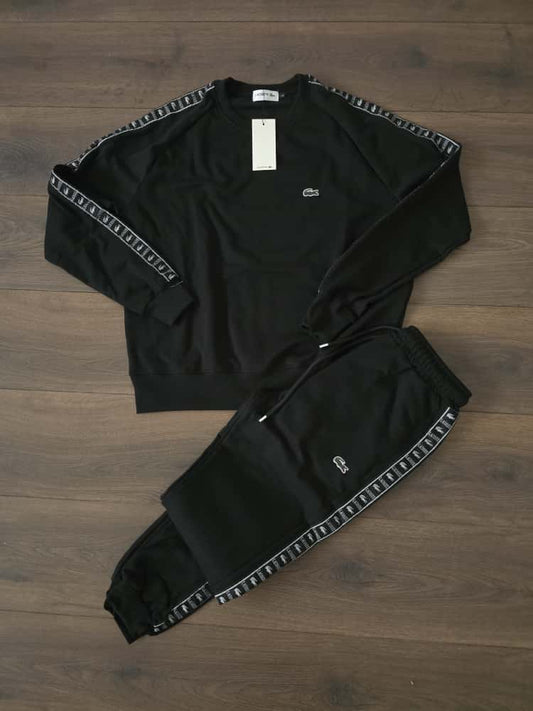 Chandal lacoste basic sin cremallera negro