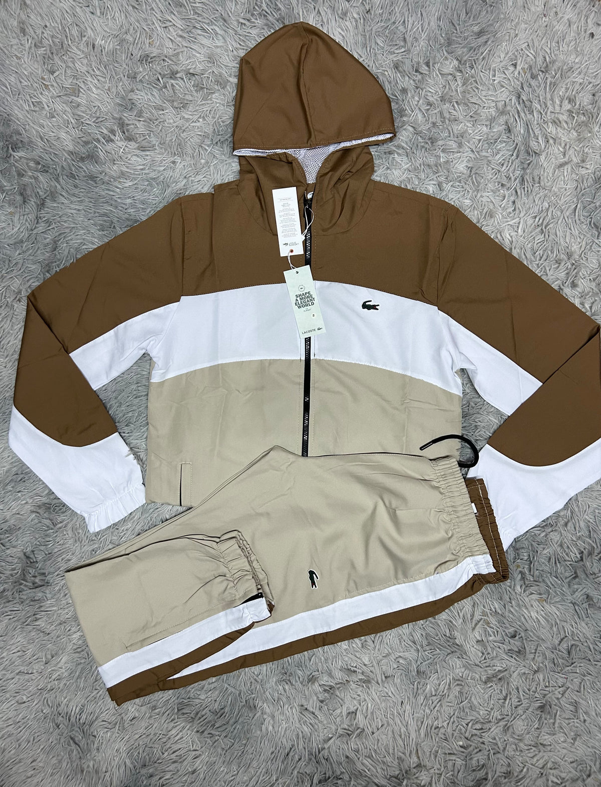 Chandal lacoste tricolor logo verde