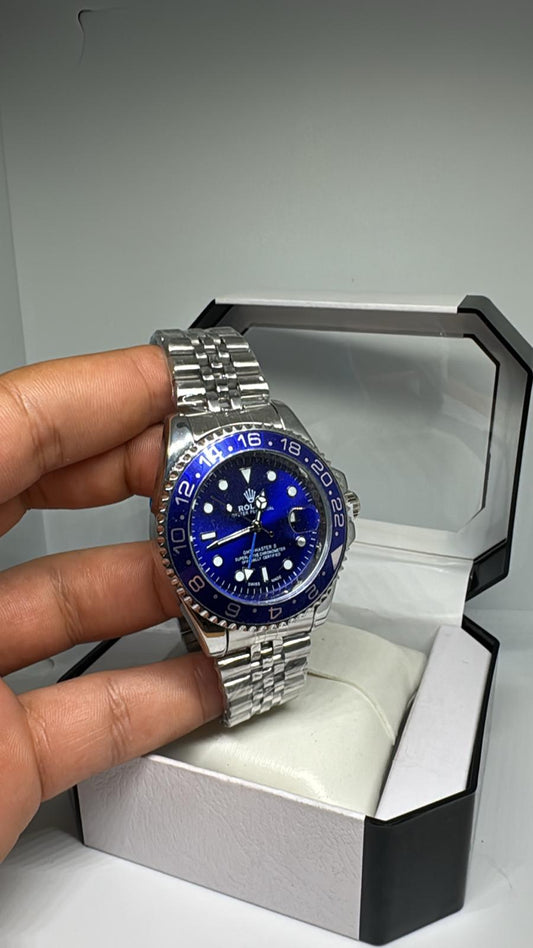 RELOJ ROLEX AZUL Y PLATEADO