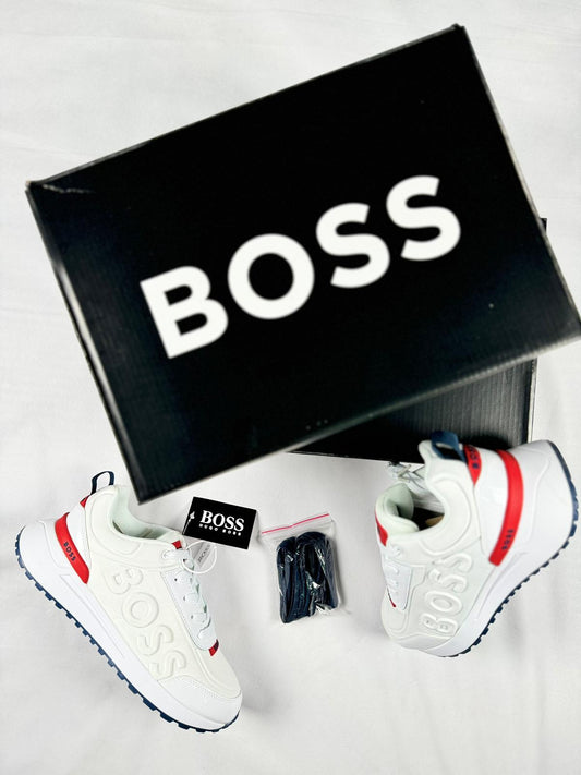 Hugo Boss blancas detalles rojos