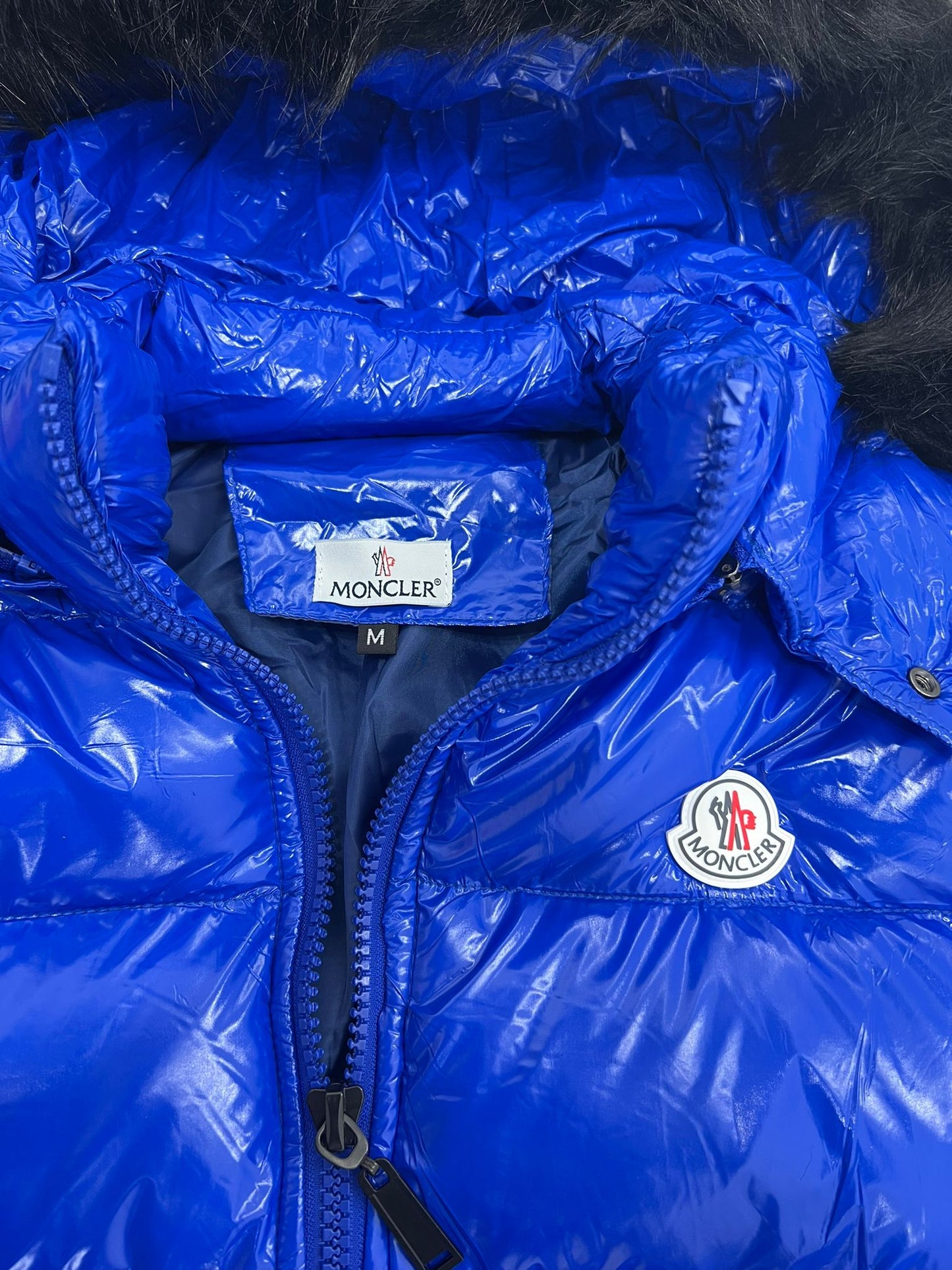 Chaqueta MONCLER azul con gorro