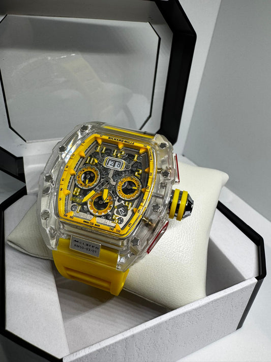 RELOJ RICHARD MILLE AMARILLO Y GRIS