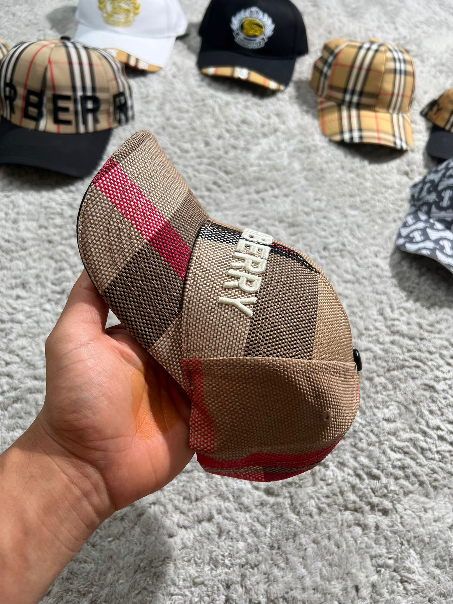 Gorra Burberry G5 marron logo beige