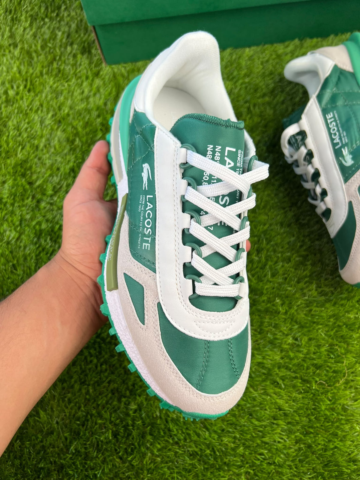 Zapatillas Lacoste Elite Active verdes logo blanco