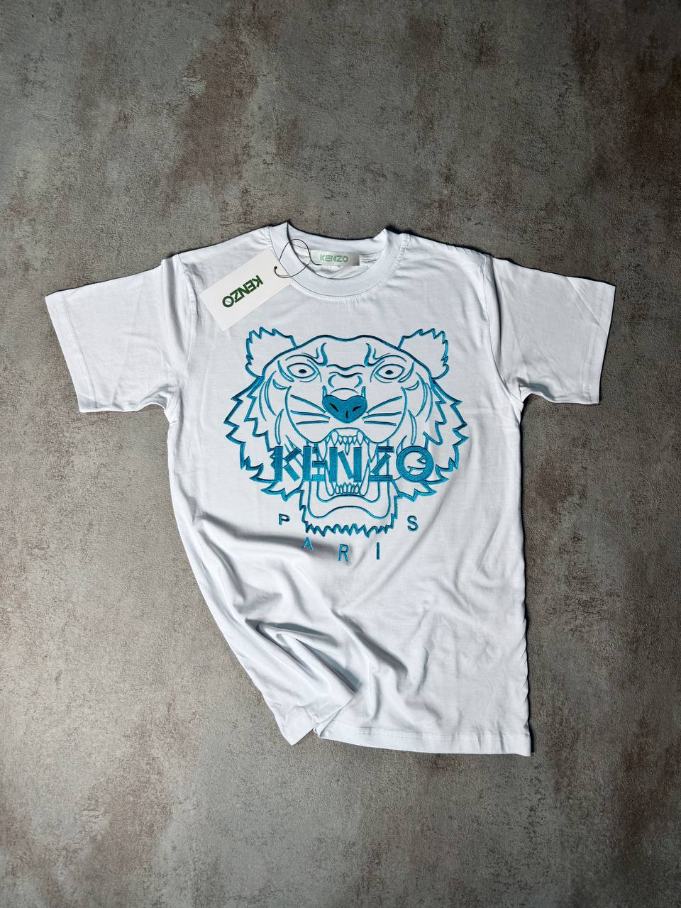 Camiseta Kenzo blanco logo azul claro
