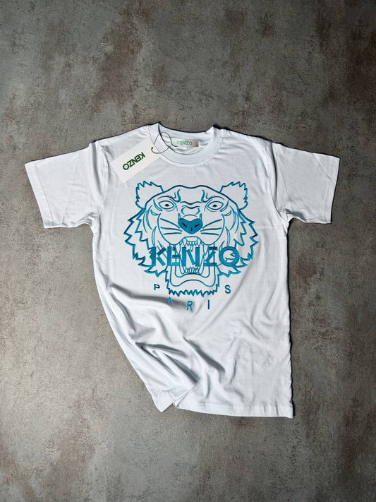 Camiseta Kenzo blanco logo azul claro