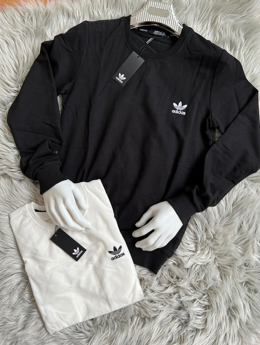 SUDADERA ADIDAS  BLANCA Y NEGRA