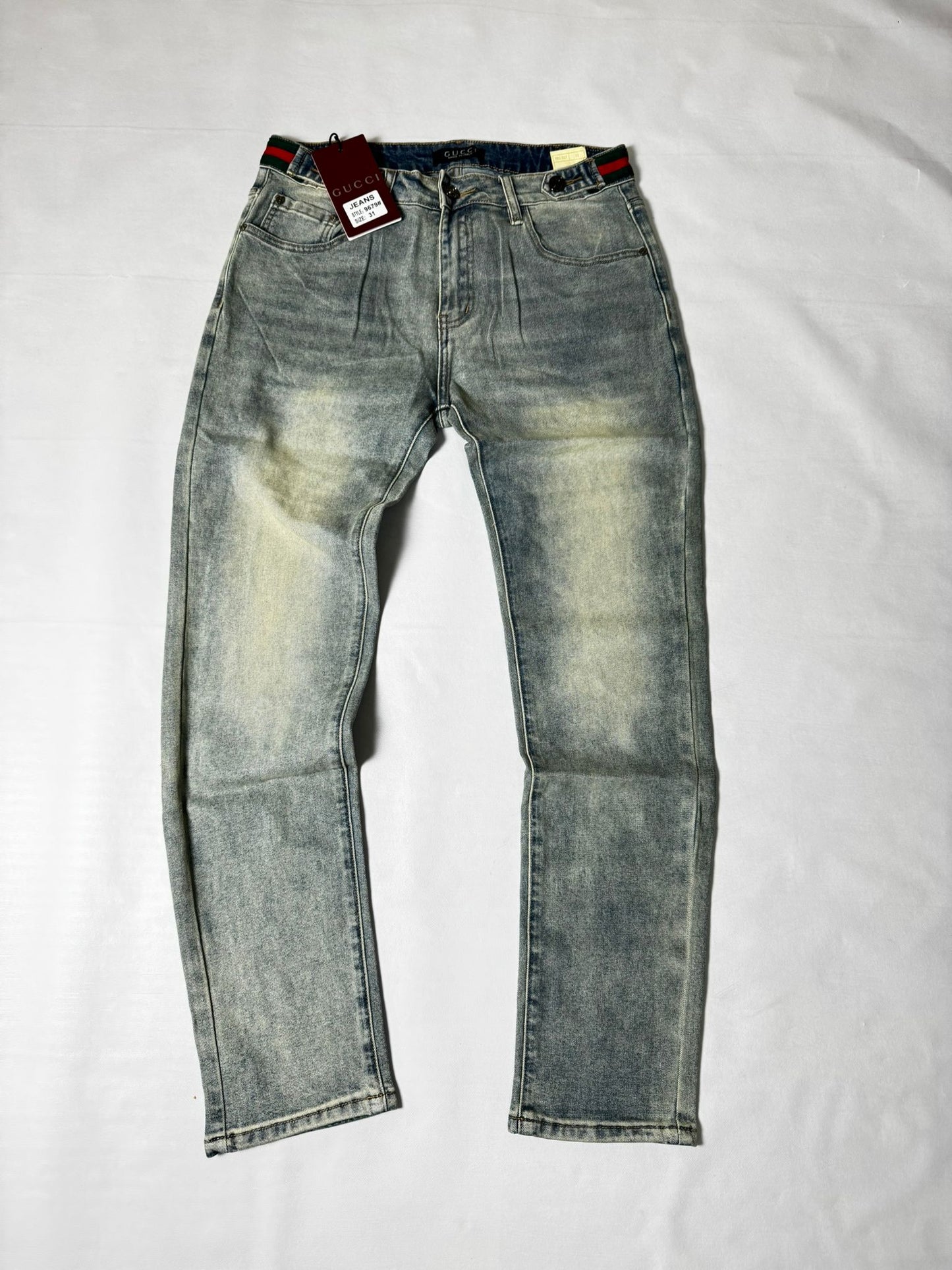 Pantalon vaquero GUCCI detalles rojos y verdes