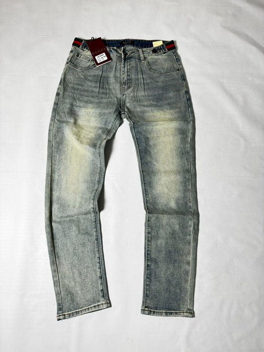 Pantalon vaquero GUCCI detalles rojos y verdes