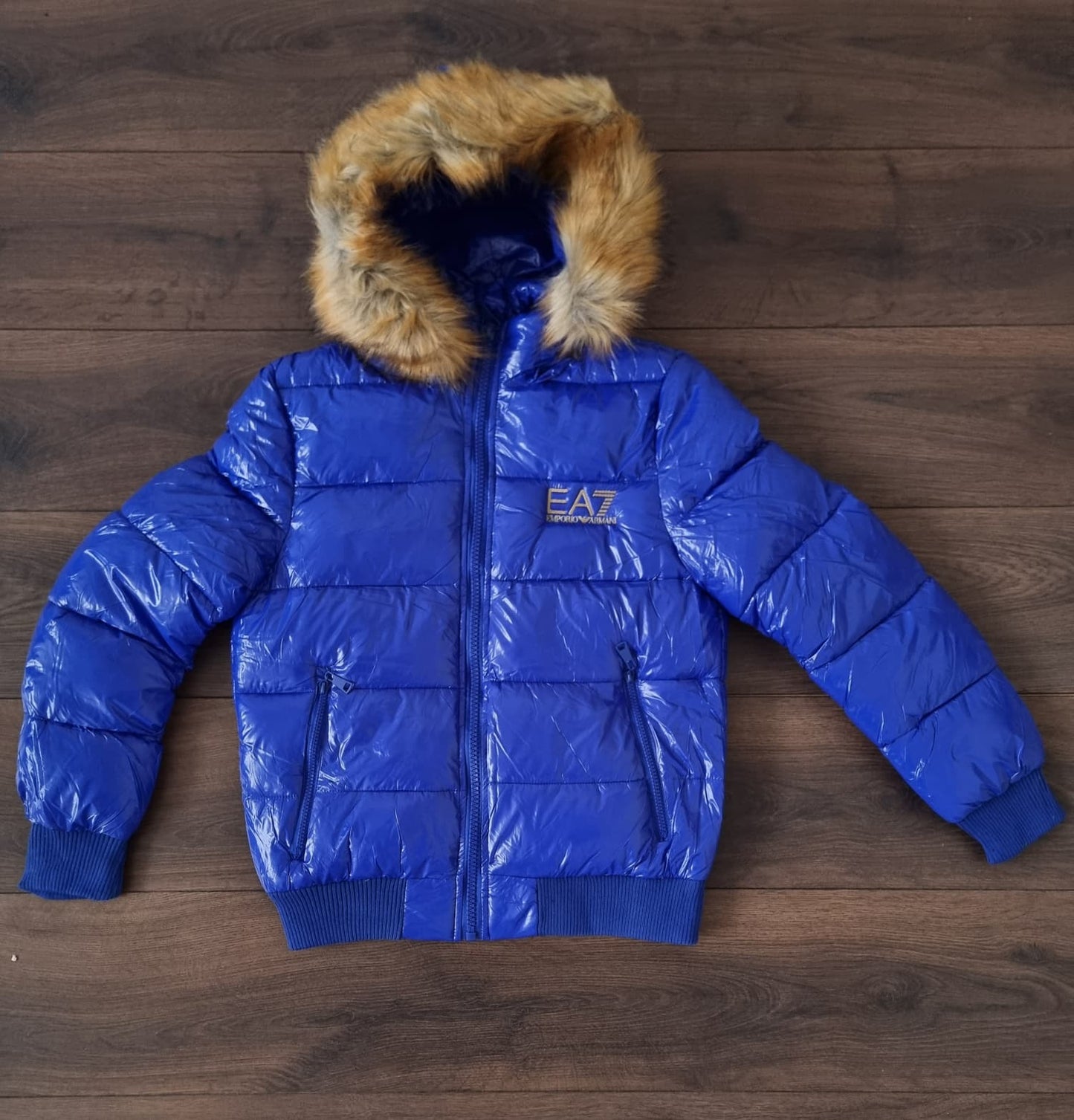 Abrigo gorro emporio azul