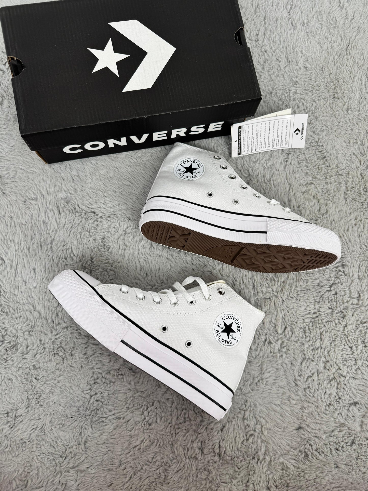 Converse all star blanca tela