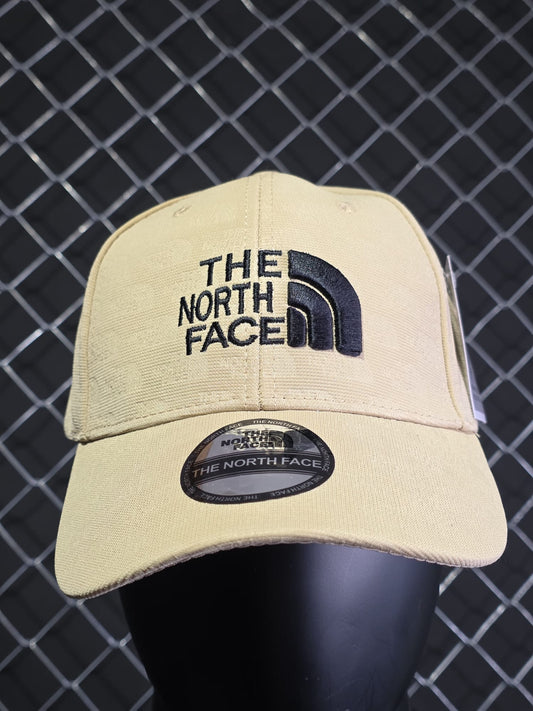 Gorra North Face crema logo negro